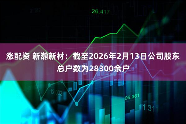 涨配资 新瀚新材：截至2026年2月13日公司股东总户数为28300余户
