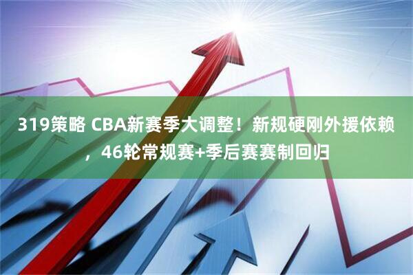 319策略 CBA新赛季大调整！新规硬刚外援依赖，46轮常规赛+季后赛赛制回归